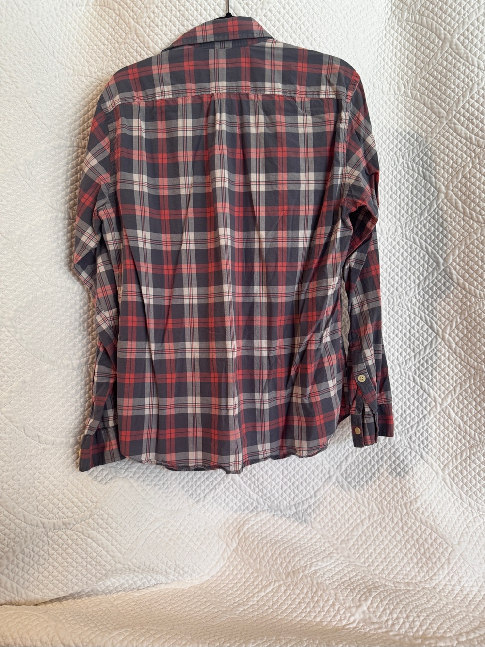 J. Crew Women’s Madras Plaid Button Down Shirt Medium Red Gray White Cotton - Picture 5 of 6
